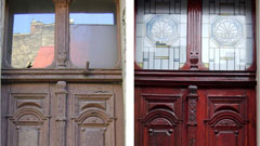 Odrestaurowane drzwi przy Plebiscytowej 8  